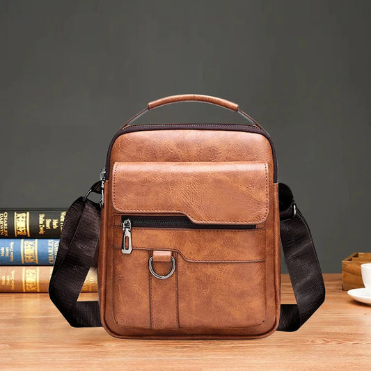 2024 Vintage Men Crossbody Bag Leather